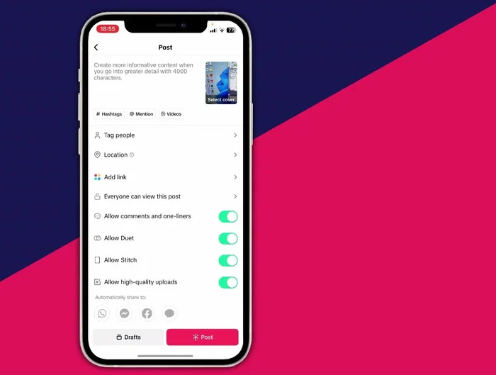 Premere "Avanti" e pubblicare il video