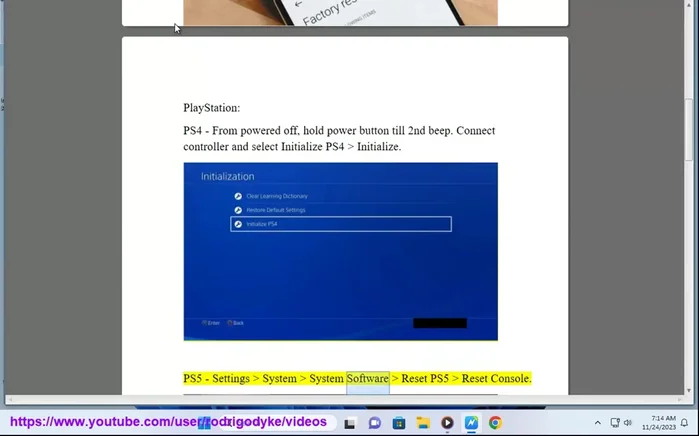 PlayStation 5: Software di sistema, Ripristina PS5.