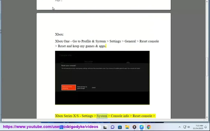Xbox Series X/S: Impostazioni, Informazioni sulla console, Ripristina console. Scegli tra "Ripristina e mantieni i miei giochi e app"