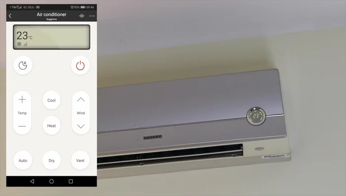 Utilizza l'app per controllare il tuo climatizzatore. Puoi accenderlo, spegnerlo, regolare la temperatura e la velocità della ventola.