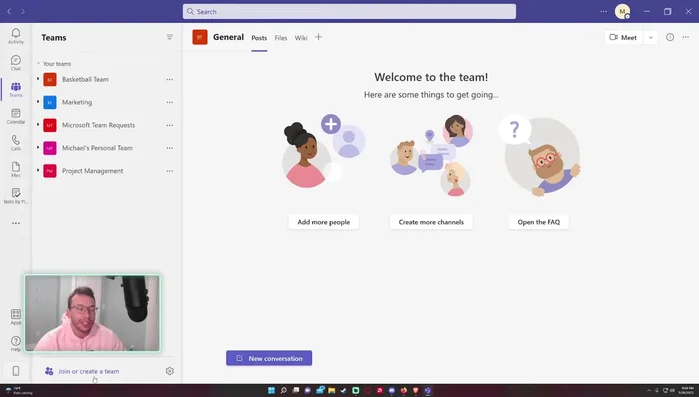 Apri l'applicazione Microsoft Teams e cerca l'opzione "Unisciti o crea un team". Se non la vedi, contatta l'amministratore della tua organizzazione.