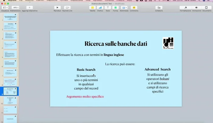 Utilizzare gli operatori booleani (AND, OR, NOT) per affinare la ricerca.