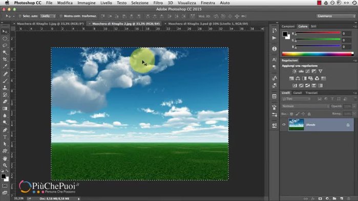 Sposta il cursore sull'altra immagine e incolla l'area copiata (Comando+V o Ctrl+V).