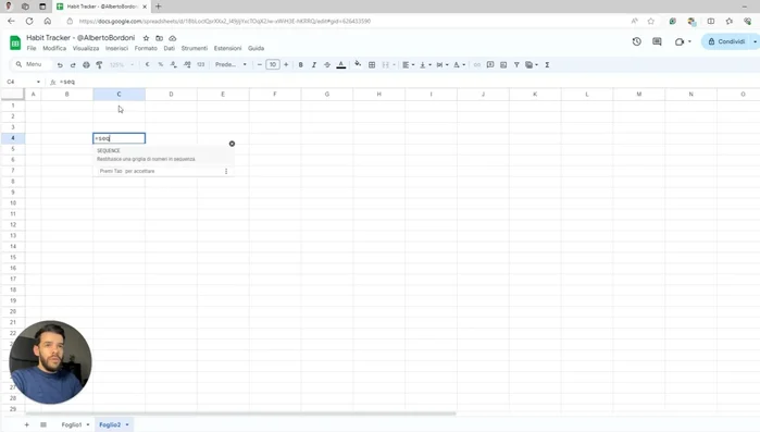 Aggiungi i giorni della settimana come intestazioni delle colonne.