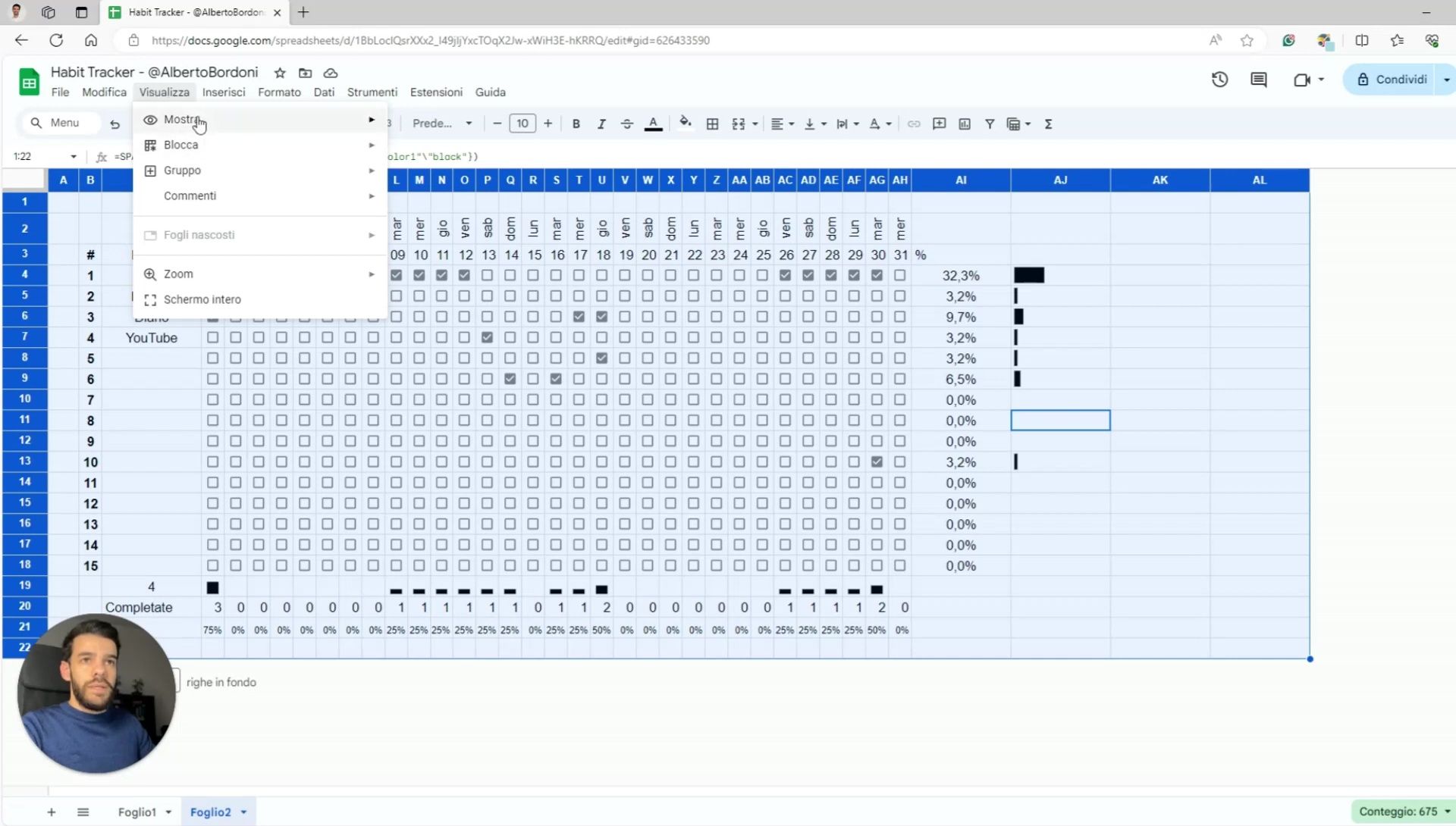 Crea il TUO Habit Tracker su Google Sheet: Raggiungi i tuoi Obiettivi!