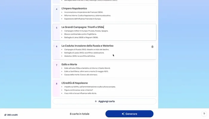 Modifica l'outline se necessario. Puoi aggiungere, rimuovere o modificare le slide.
