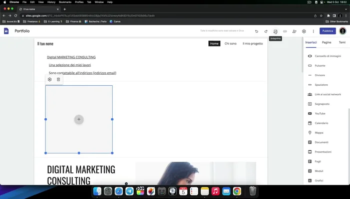Condividi il sito web con altri collaboratori.