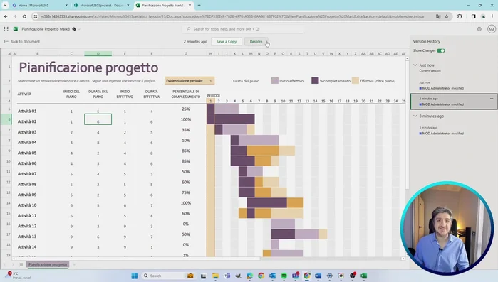 Attendere il completamento del ripristino.