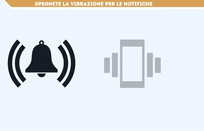 Disattiva la vibrazione per le notifiche.
