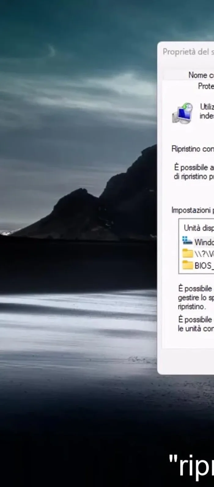 Scegliere il ripristino consigliato o un punto di ripristino diverso.