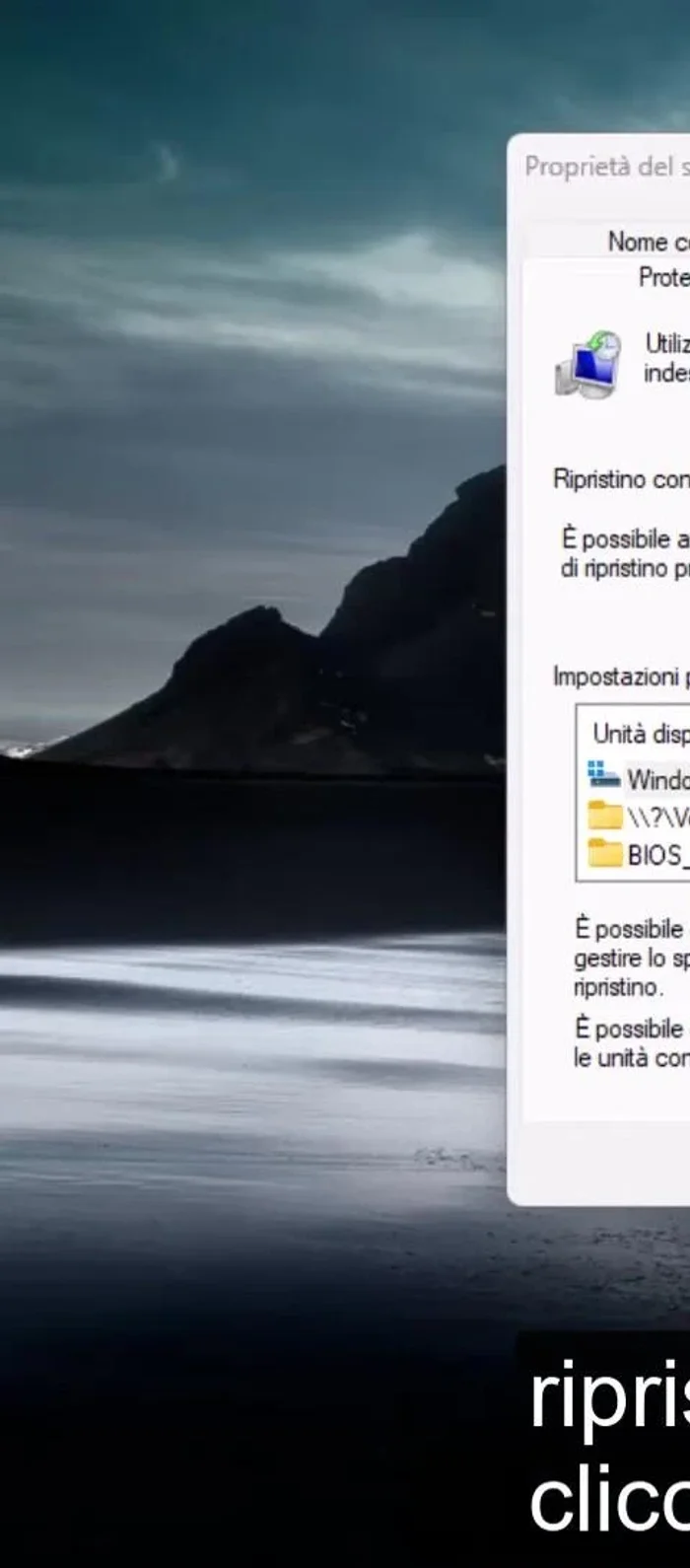 Selezionare un punto di ripristino e cliccare su "Fine".
