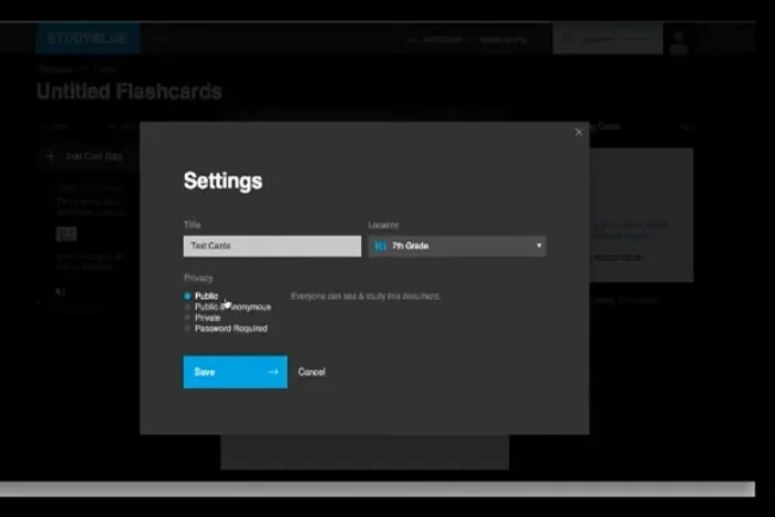 Salva le flashcards.