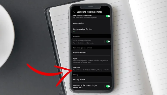 Tocca 'Servizi' nella scheda 'App e servizi connessi'.