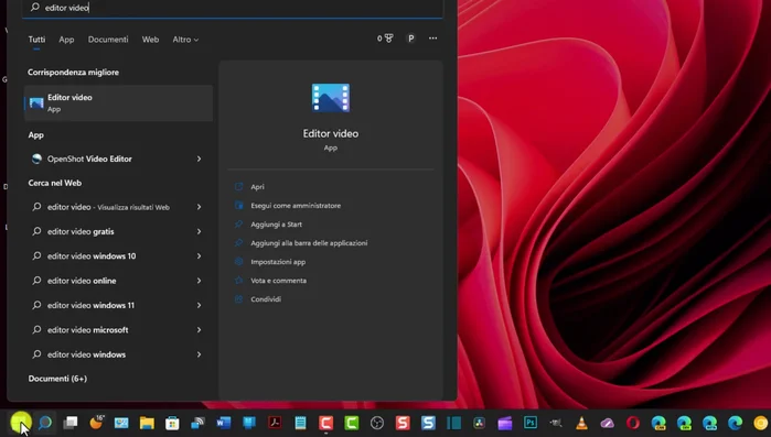 Aprire l'app Editor video (Windows 11) o Foto (Windows 10) e selezionare la scheda 'Editor video'.