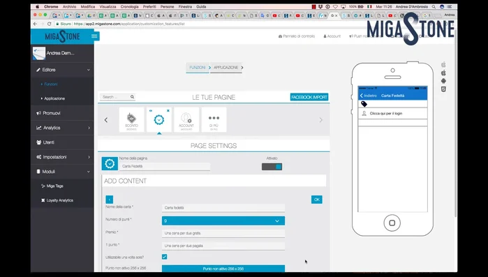 Personalizzare le immagini per lo stato attivo e non attivo della card.