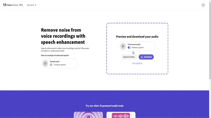 Ascolta l'audio originale per confrontare.