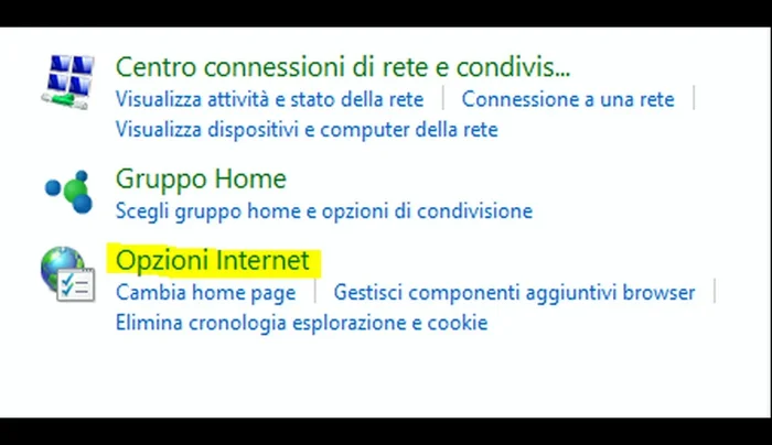 Vai su Programmi e funzionalità, Gestione componenti aggiuntivi, e rimuovi qualsiasi barra aggiuntiva sospetta. Clicca su Applica e poi OK.