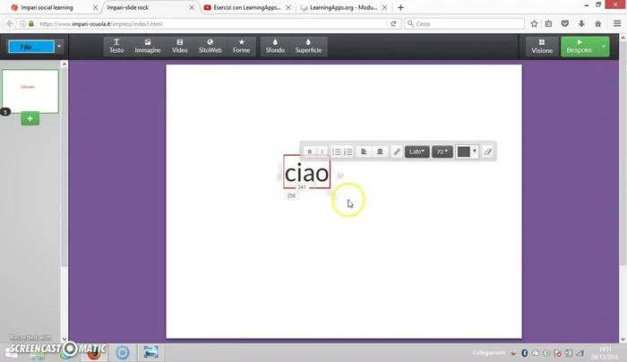 Inserire immagini dal computer o da un URL. Modificare la dimensione e l'orientamento delle immagini.