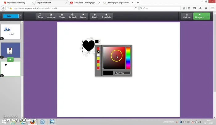 Aggiungere video e link a siti web.