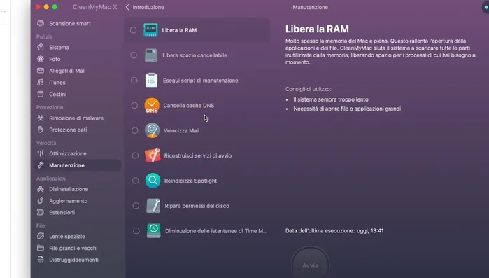 Alleggerisci l'applicazione Mail: