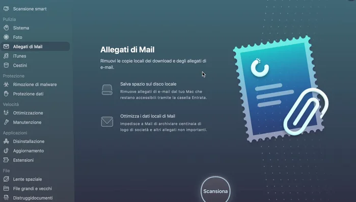 Alleggerisci l'applicazione Mail: