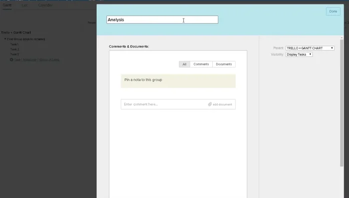 Aggiungi dettagli alle attività (percentuale di completamento, data di inizio/fine, dipendenze).
