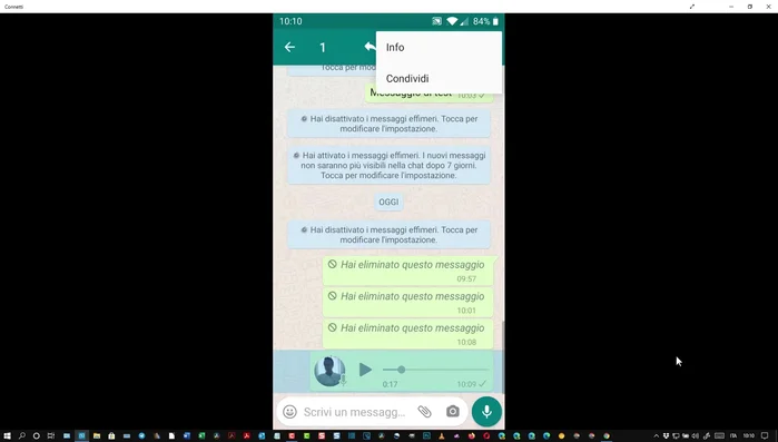 Seleziona "Trascrivi" tra le opzioni di condivisione.