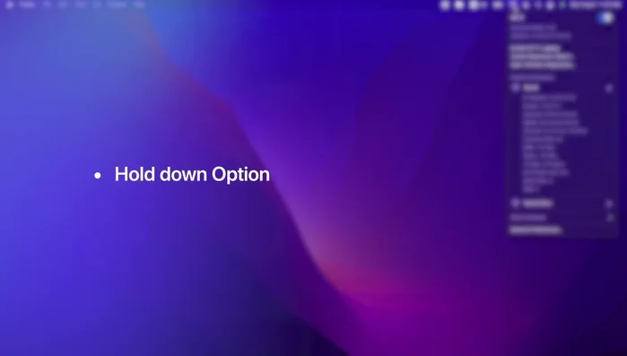 Esegui la diagnostica wireless di macOS (Opzioni + icona Wi-Fi).
