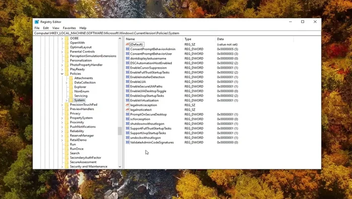 Denominare il nuovo valore "NoUserConnected" (senza maiuscole, senza spazi).