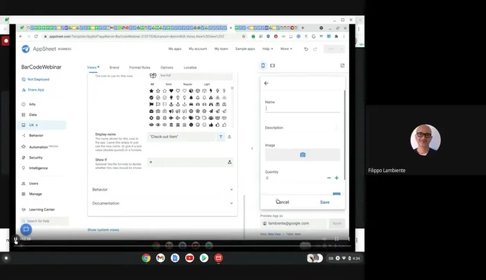 Utilizzare l'applicazione per effettuare il check-in e il check-out degli item, sfruttando la scansione del codice a barre.