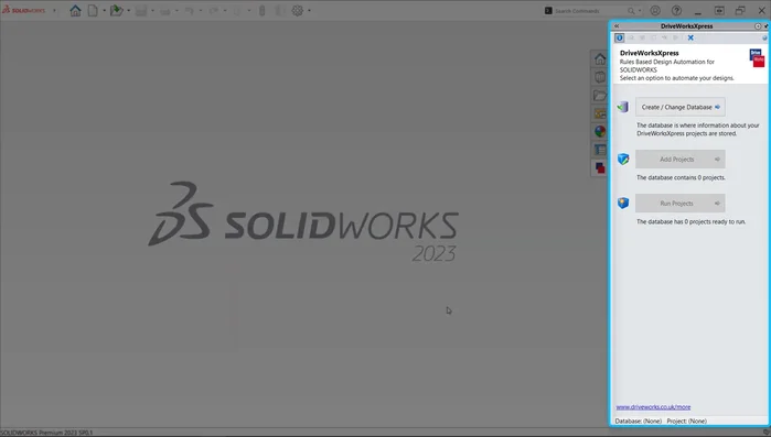 Clicca su "OK". DriveWorks Express dovrebbe apparire nel riquadro delle attività.