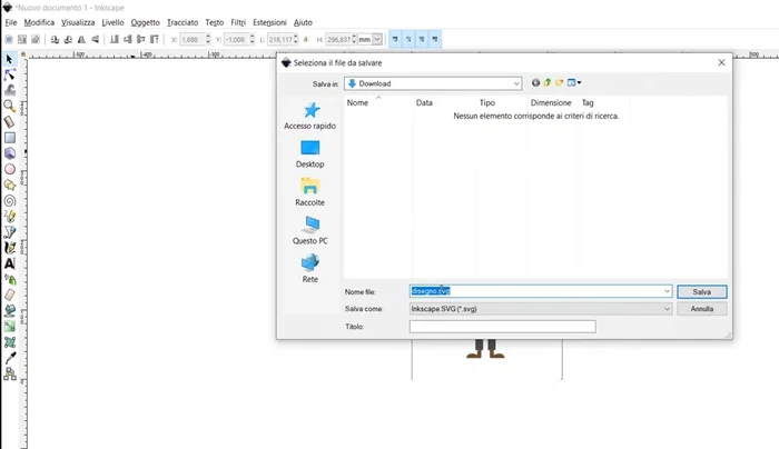 Salvare l'immagine vettorializzata in formato SVG tramite 'File > Salva come'.