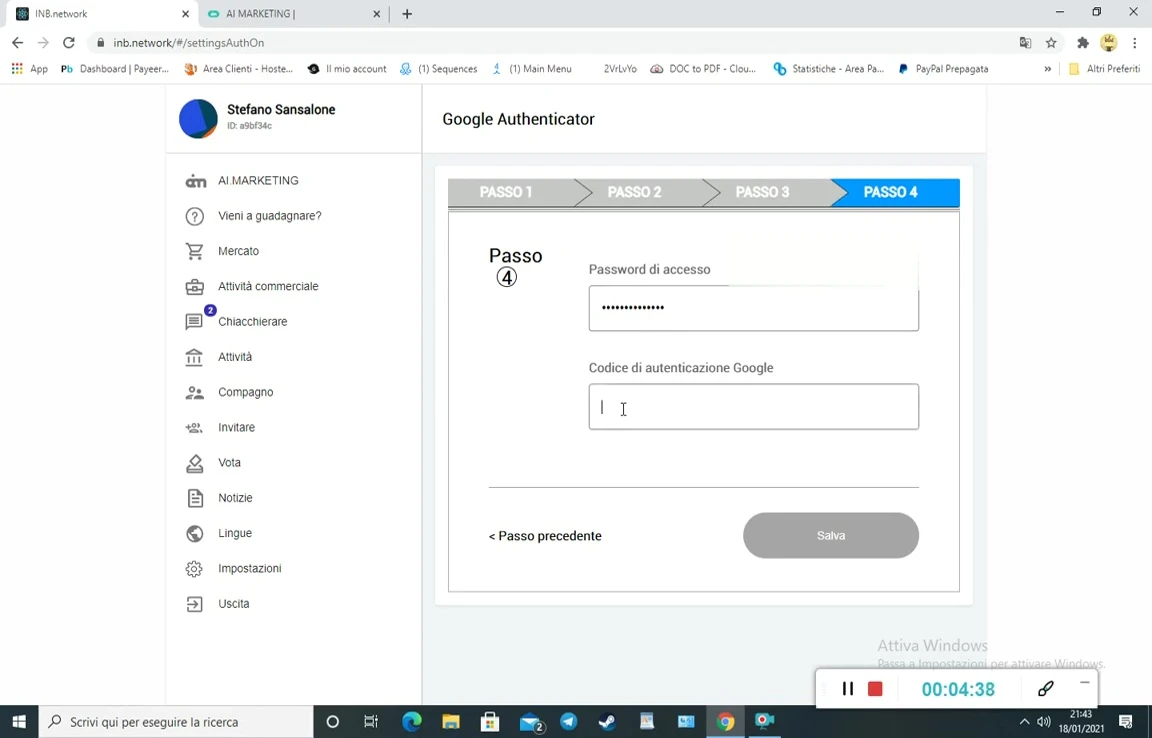 Sicurezza a Due Fattori con Google Authenticator: Proteggi il tuo Account BNetwork!