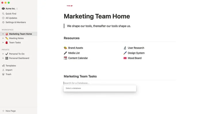 Cerca il database desiderato nell'elenco o digita il suo nome nella barra di ricerca.