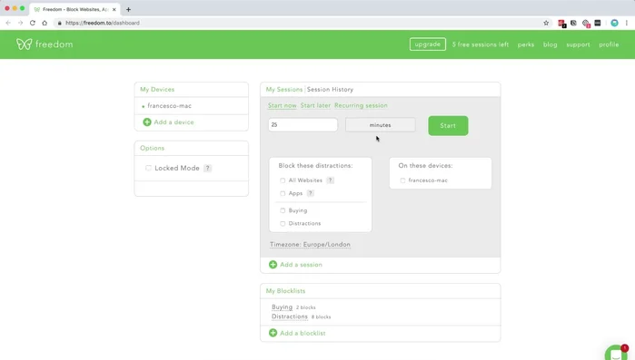 Gestire le eccezioni (siti web o app da escludere dal blocco).