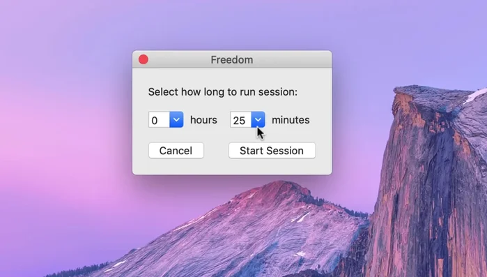 Avviare la sessione di blocco. Freedom bloccherà automaticamente l'accesso ai siti e app selezionati.