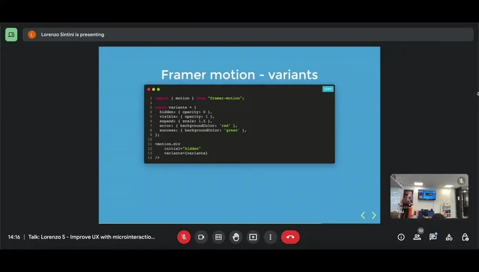 Definire le varianti di animazione (es. `hidden`, `visible`, `error`, `success`) separatamente.