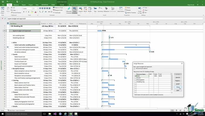 Modificare il numero di unità (percentuale di tempo dedicato all'attività) se necessario.
