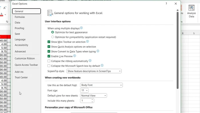 Disabilita i componenti aggiuntivi.