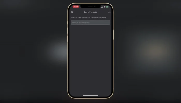Inserisci il codice riunione.
