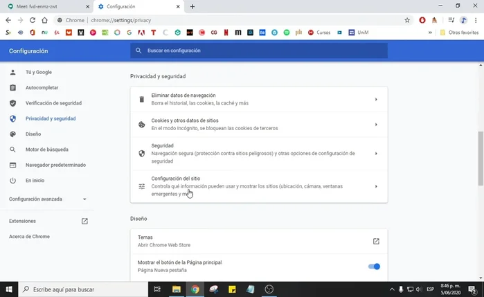 Accedi alle 'Impostazioni del sito'.