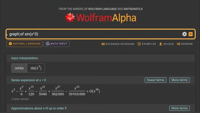 Per richieste qualitative: Scrivi comandi come 'Taylor of [funzione]', 'Graph of [funzione]', 'Find Maxima and minima of [funzione]'.