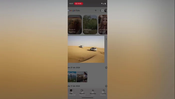 Toccare l'immagine per aprire le opzioni di modifica.