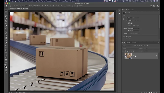 Rimuovere le grafiche esistenti dallo scatolone usando "Riempi contenuto"