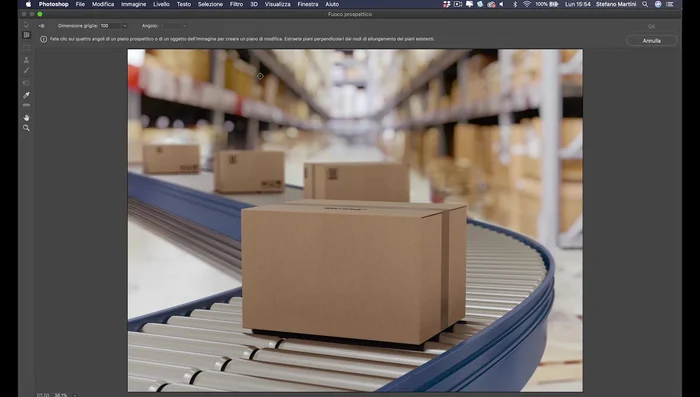 Trascinare le maniglie per ridimensionare e adattare la grafica alla prospettiva.
