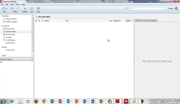 Accedi a Mendeley sul tuo browser e sul desktop.
