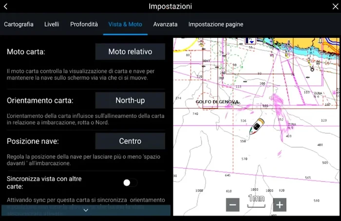 Configurare l'utilizzo del radar senza pilota automatico o bussola elettronica, utilizzando il dato di prua dal GPS.