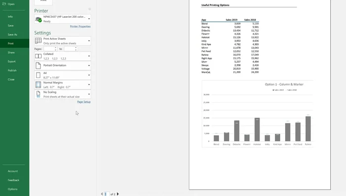 Modifica dell'orientamento: passa da orientamento verticale a orizzontale se necessario.