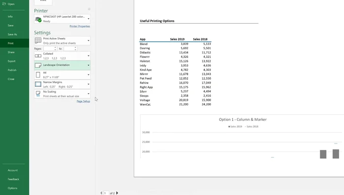 Modifica dell'orientamento: passa da orientamento verticale a orizzontale se necessario.