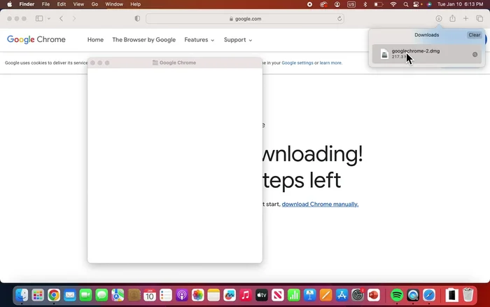 Trascinare l'icona dell'app nella cartella Applicazioni.